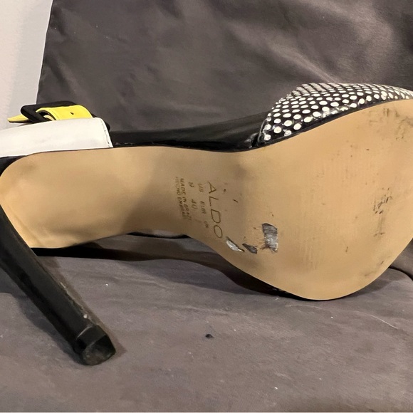 Aldo’s dressy 5 inch open toe stiletto two tone heels with ankle strap - Picture 6 of 8